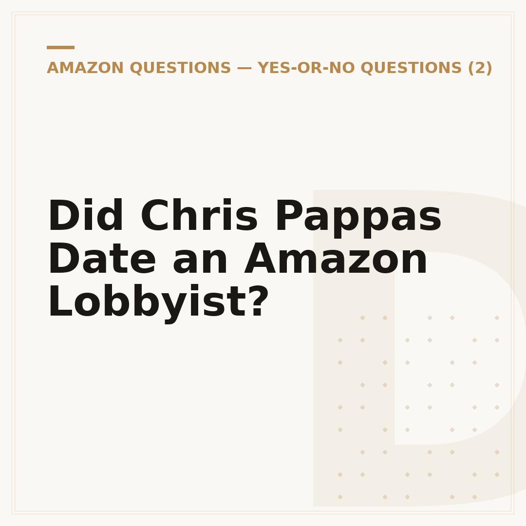 Did Chris Pappas Date an Amazon Lobbyist?