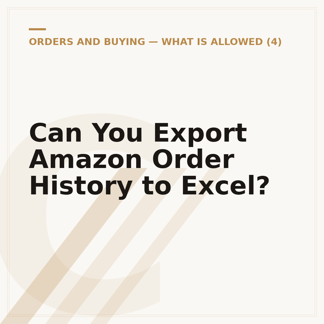 Can You Export Amazon Order History to Excel?