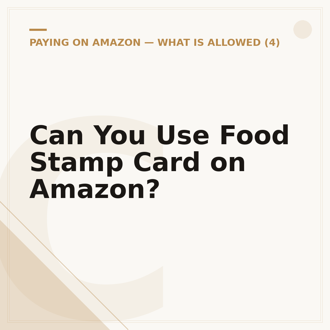 Can You Use Food Stamp Card on Amazon?