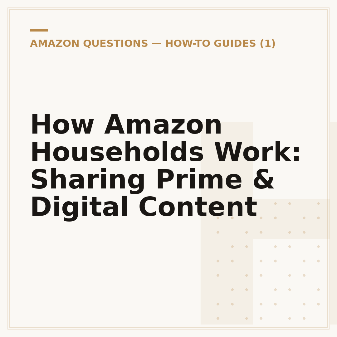 How Amazon Households Work: Sharing Prime & Digital Content