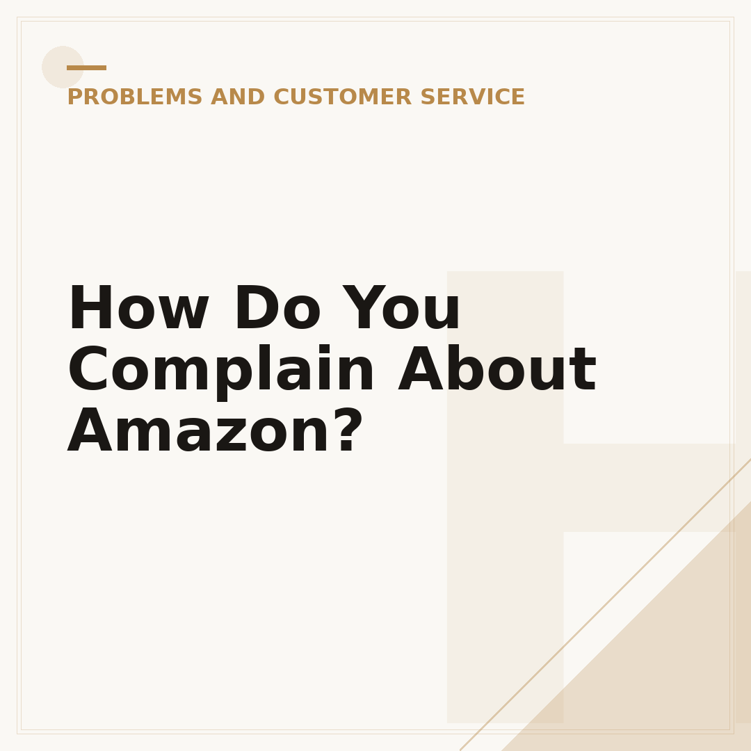 How Do You Complain About Amazon?