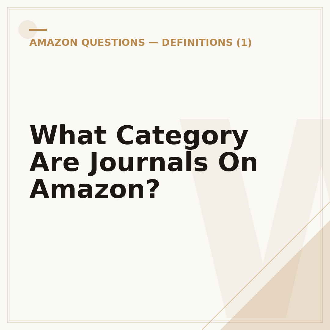 What Category Are Journals On Amazon?