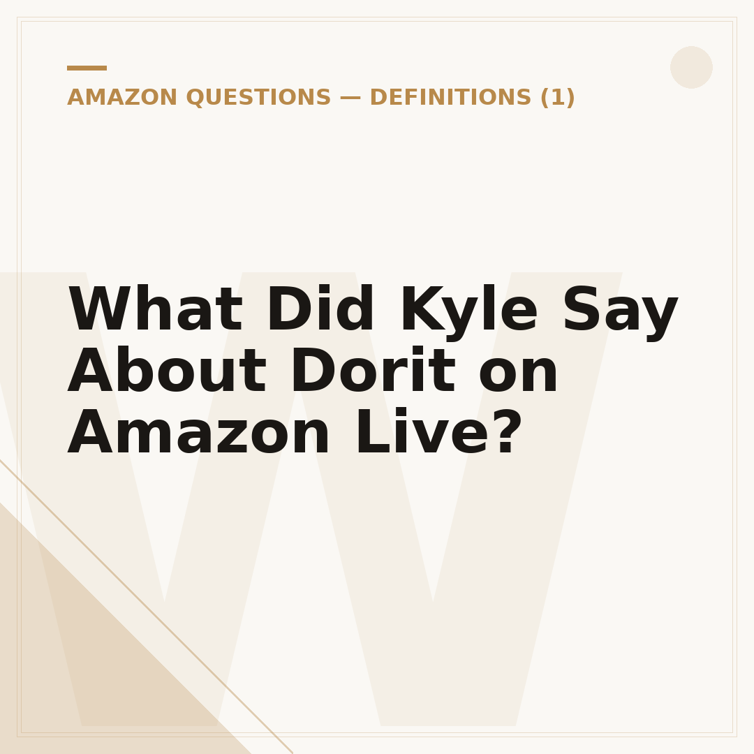 What Did Kyle Say About Dorit on Amazon Live?