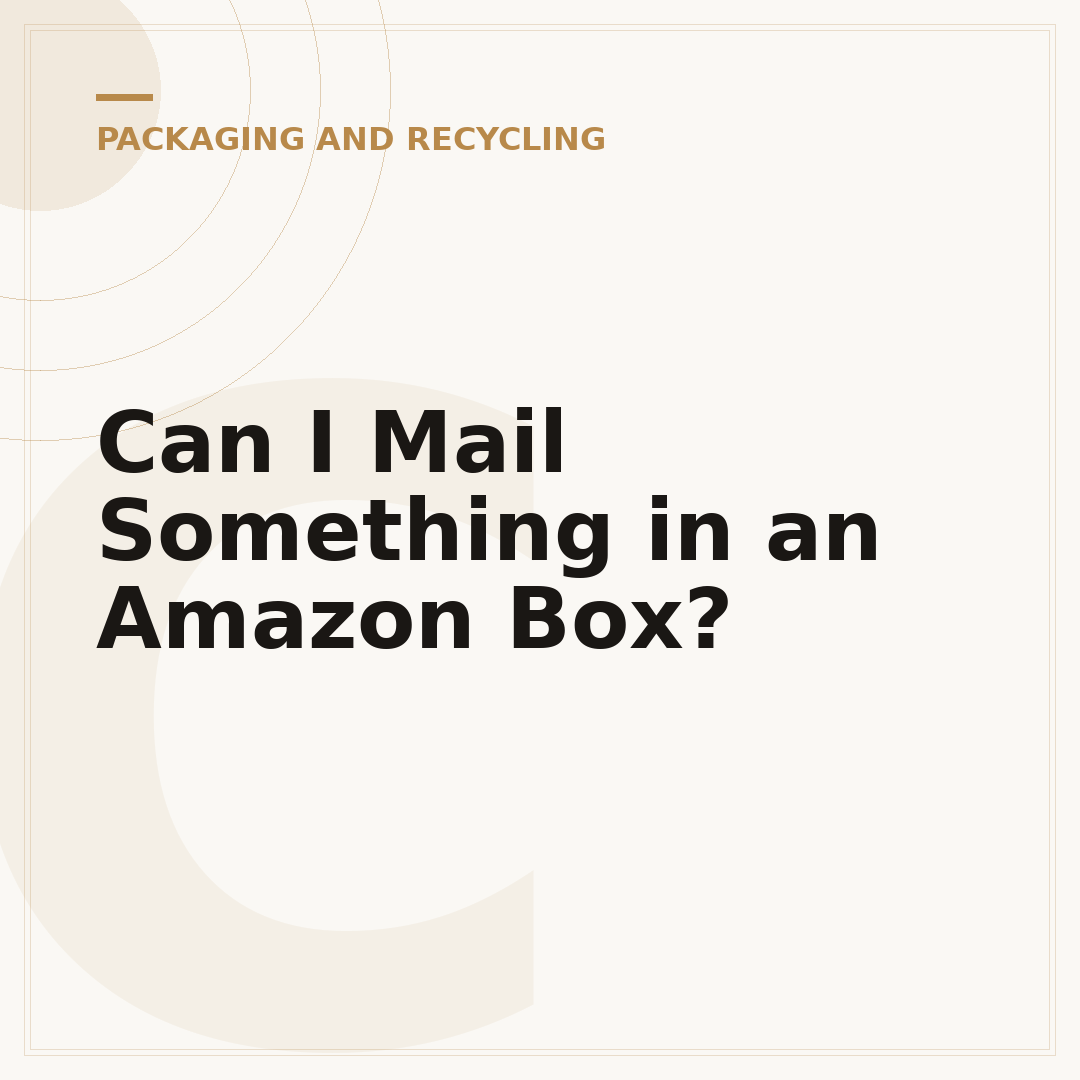 Can I Mail Something in an Amazon Box?