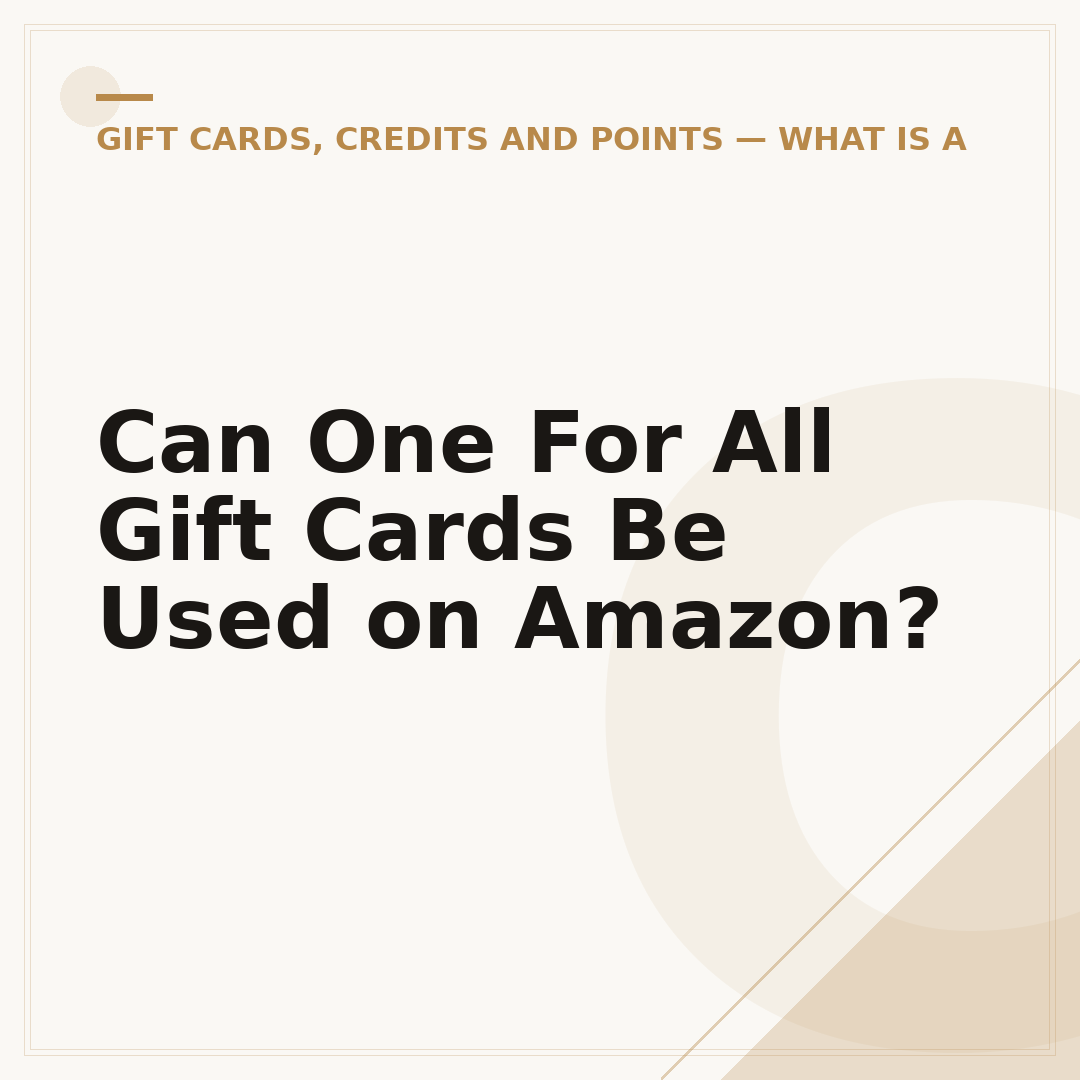 Can One For All Gift Cards Be Used on Amazon?
