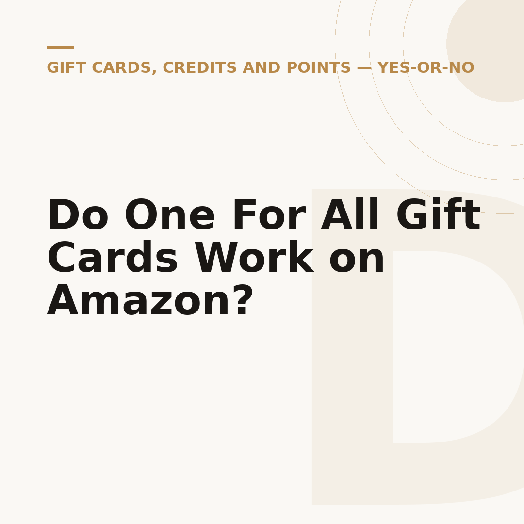 Do One For All Gift Cards Work on Amazon?