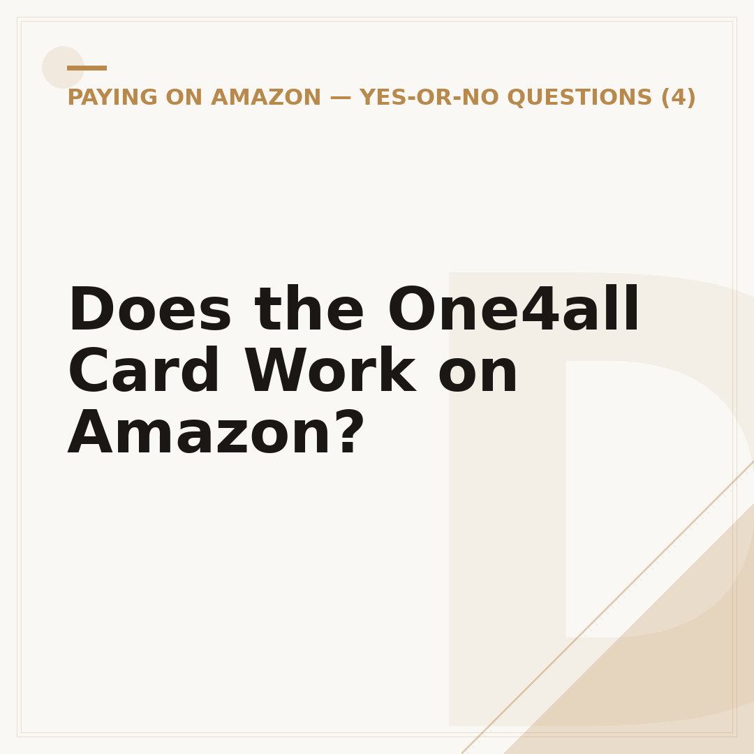 Does the One4all Card Work on Amazon?