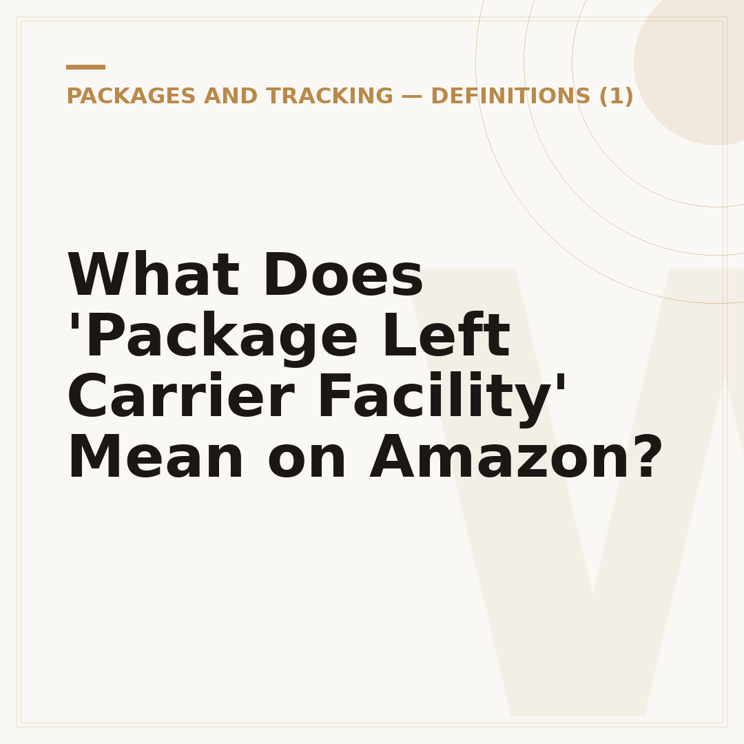 What Does 'Package Left Carrier Facility' Mean on Amazon?