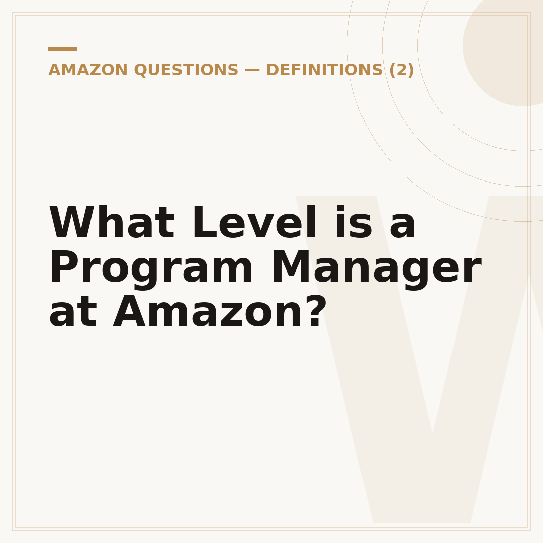 What Level is a Program Manager at Amazon?