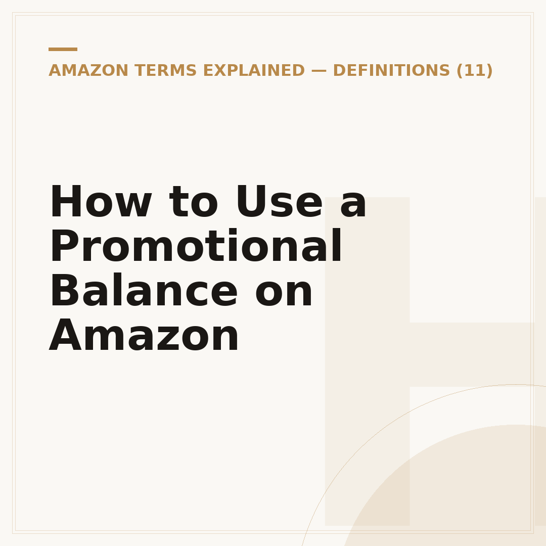 How to Use a Promotional Balance on Amazon