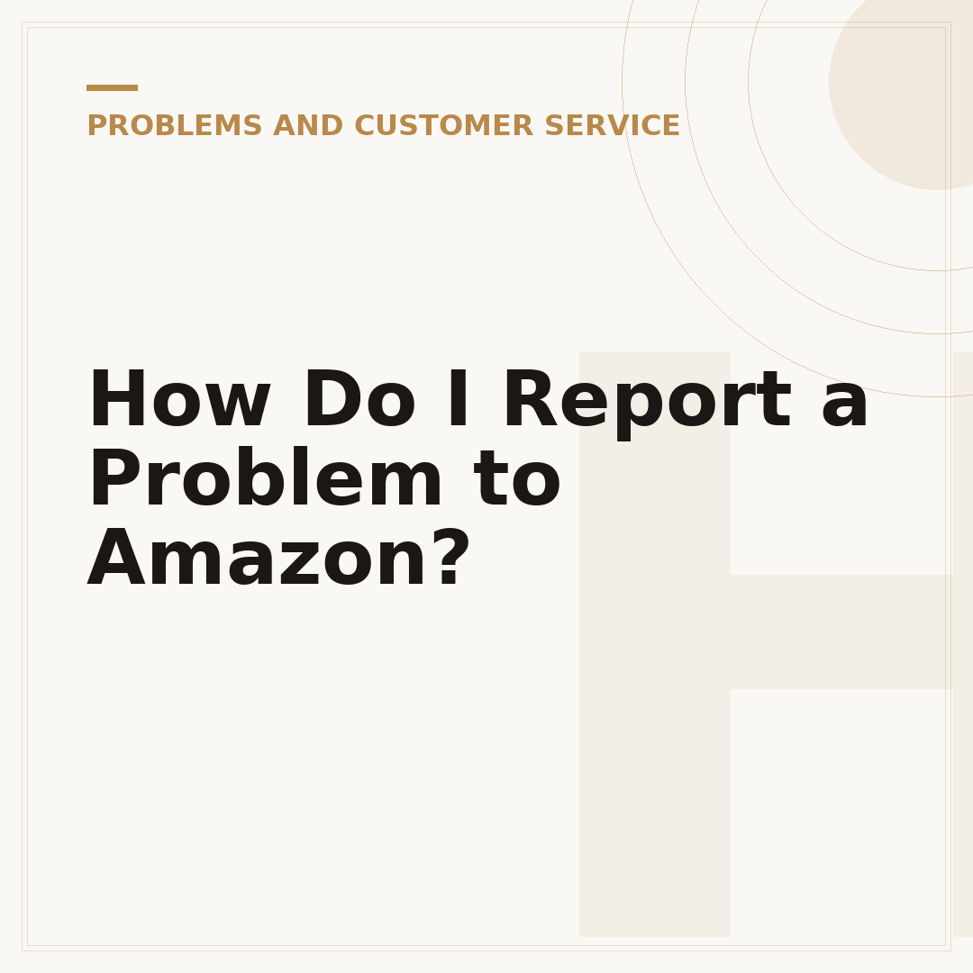 How Do I Report a Problem to Amazon?