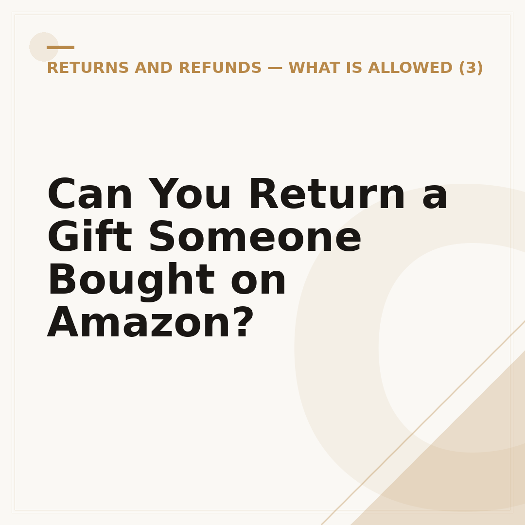 Can You Return a Gift Someone Bought on Amazon?