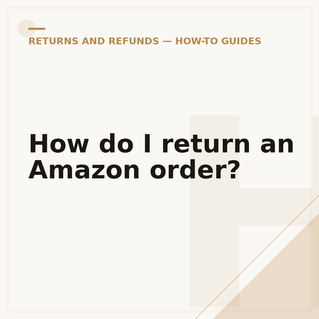 How do I return an Amazon order?