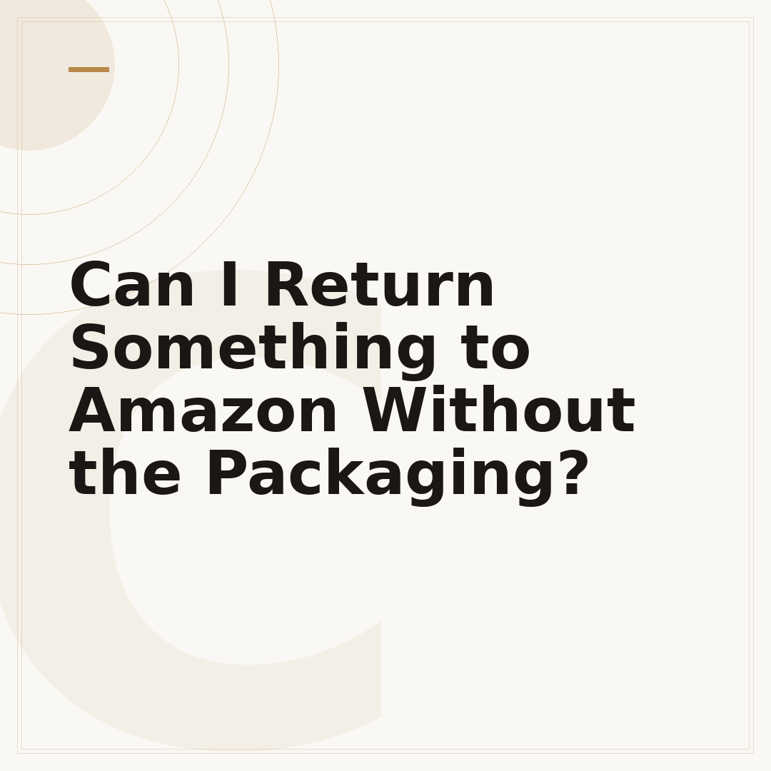 Can I Return Something to Amazon Without the Packaging?