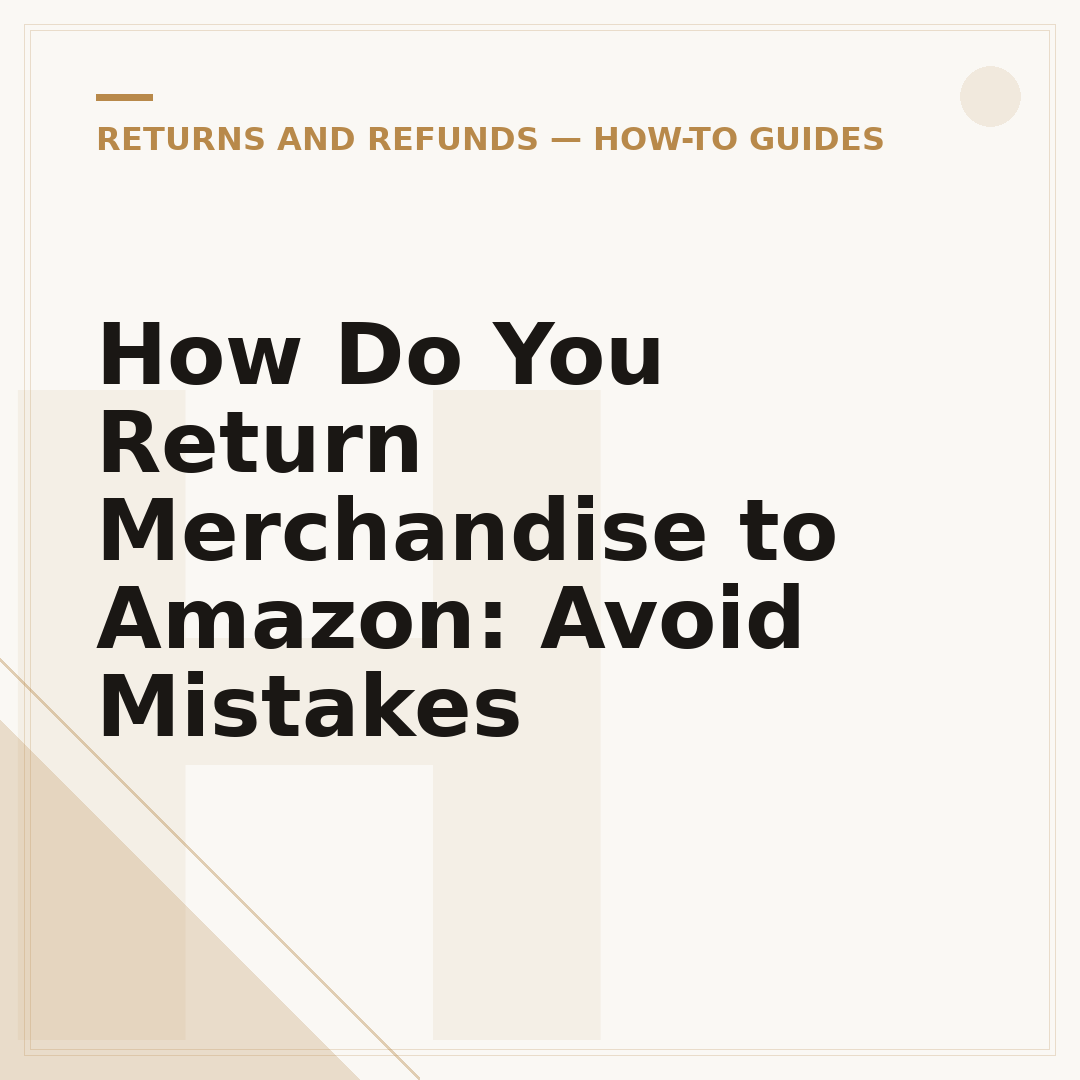 How Do You Return Merchandise to Amazon: Avoid Mistakes