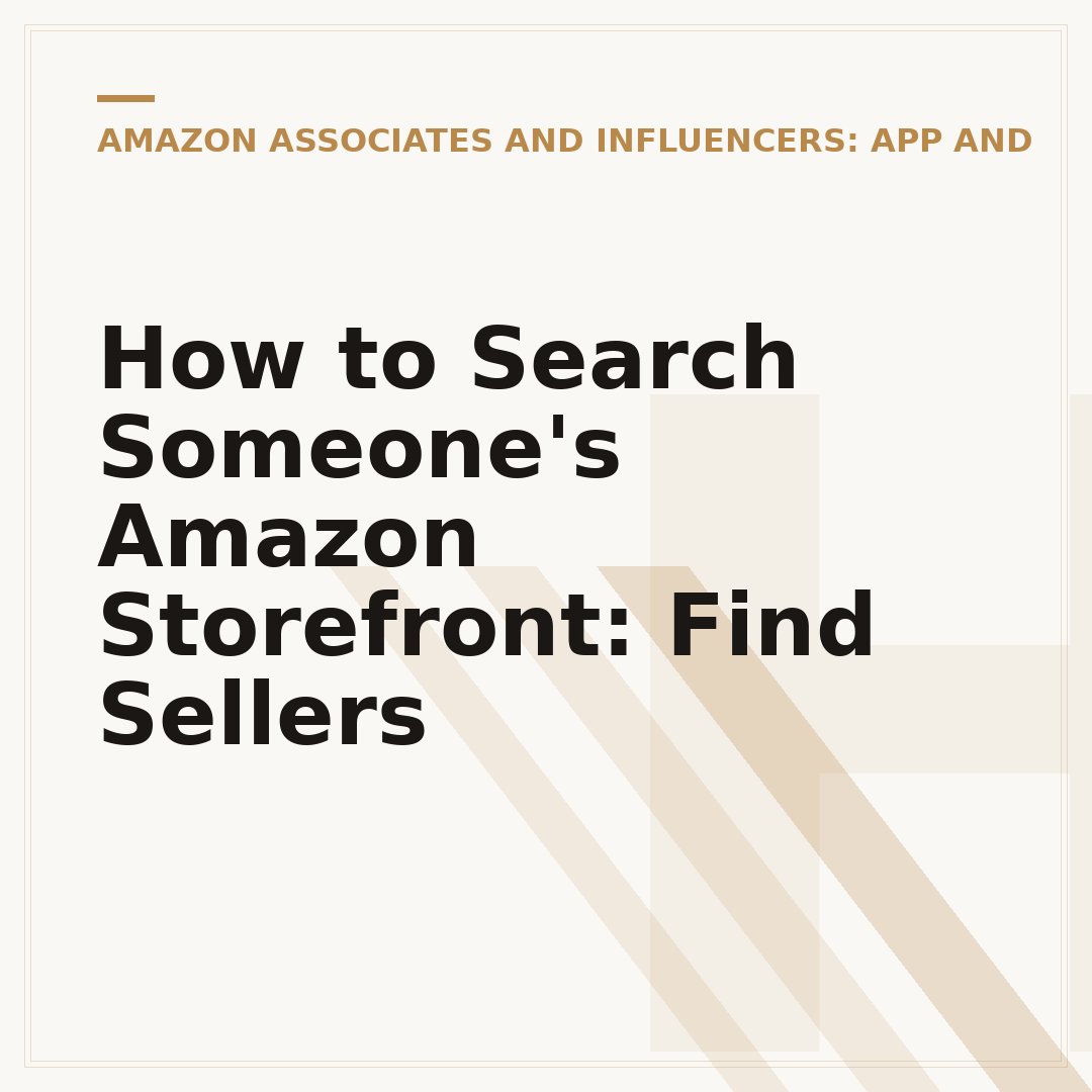 How to Search Someone's Amazon Storefront: Find Sellers