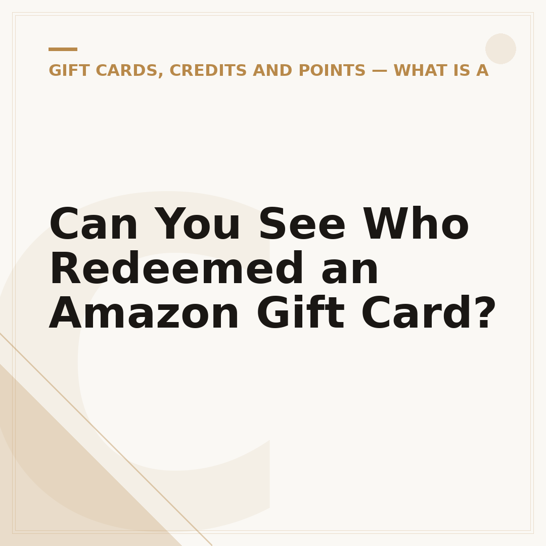 Can You See Who Redeemed an Amazon Gift Card?