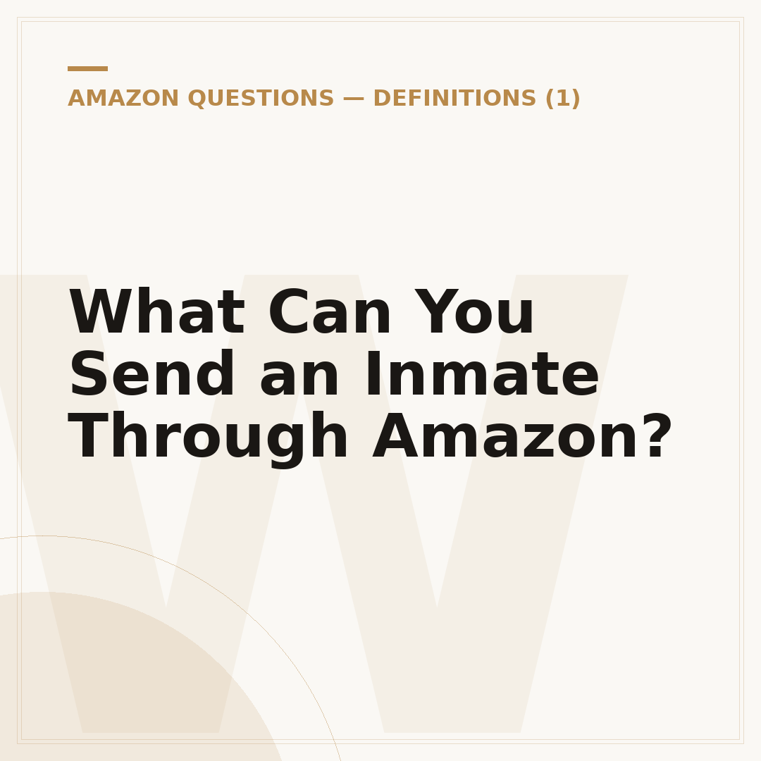 What Can You Send an Inmate Through Amazon?