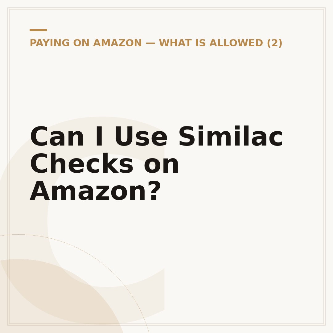 Can I Use Similac Checks on Amazon?