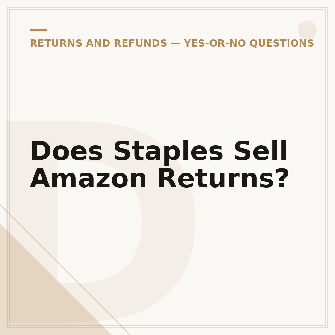 Does Staples Sell Amazon Returns?
