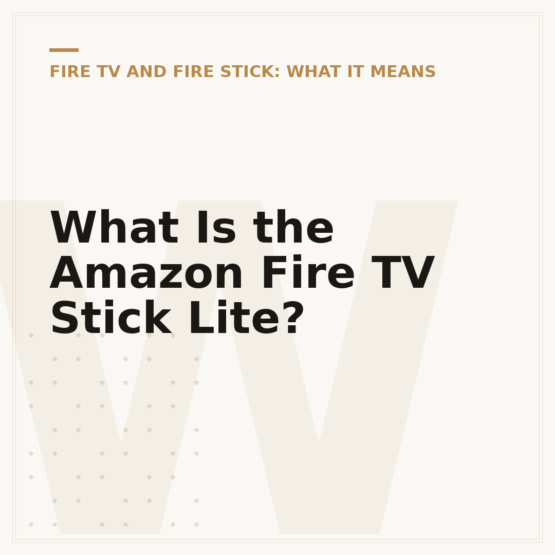 What Is the Amazon Fire TV Stick Lite?