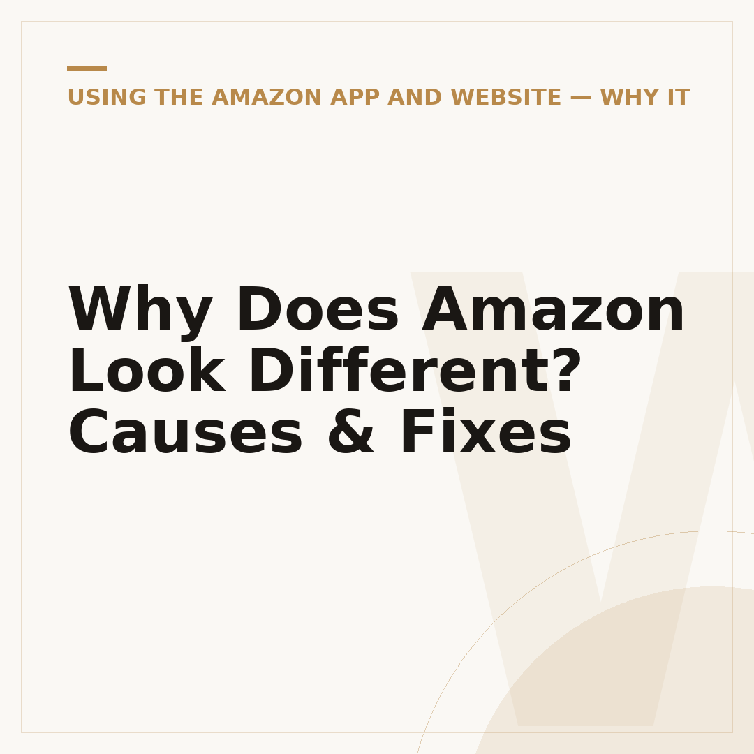 Why Does Amazon Look Different? Causes & Fixes