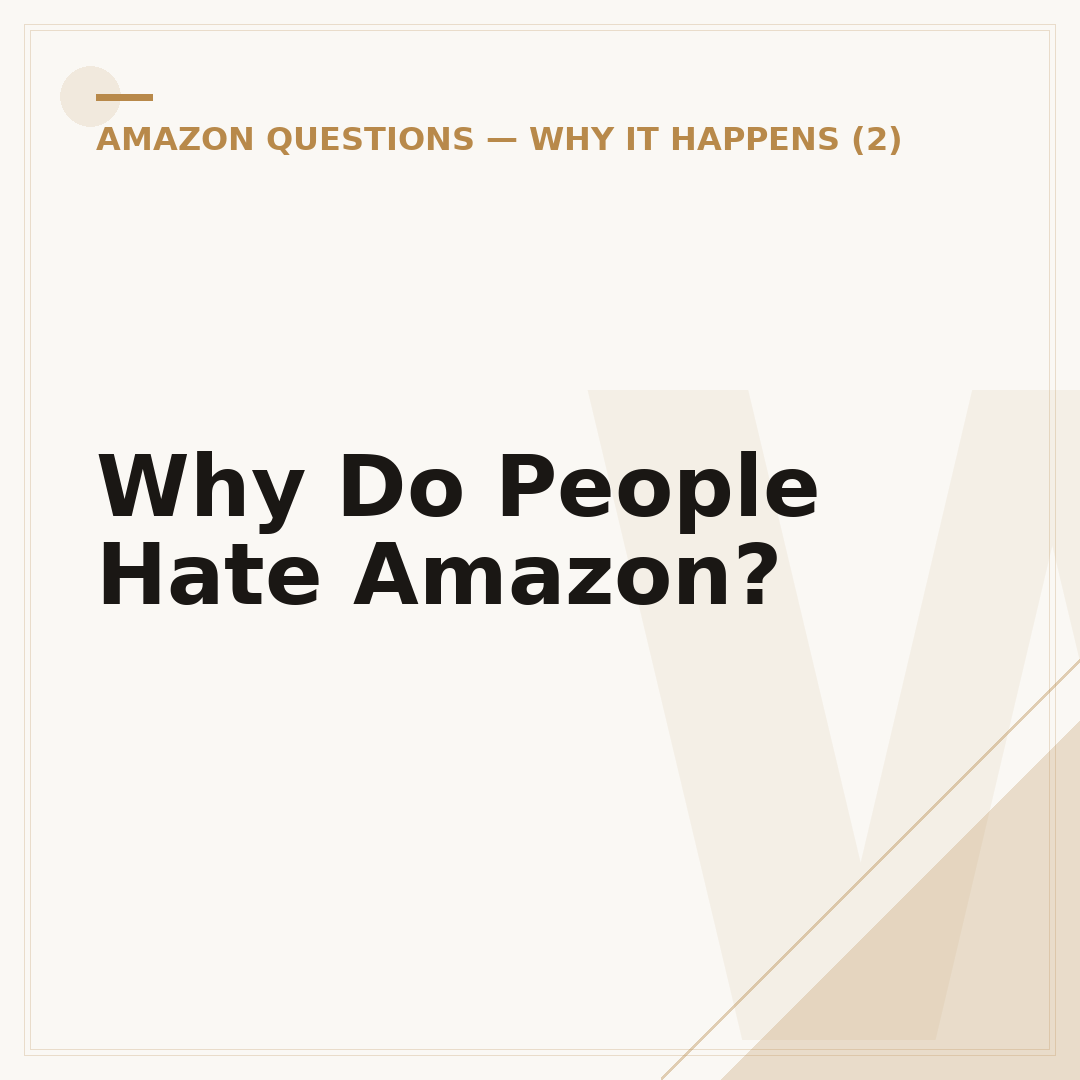 Why Do People Hate Amazon?